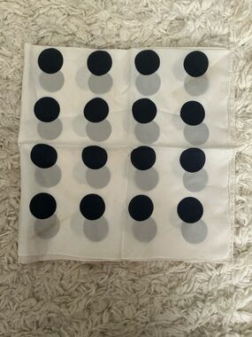 VINTAGE Navy Blue White Polka Dot Scarf